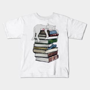 Cat loves books T-Shirt Kids T-Shirt